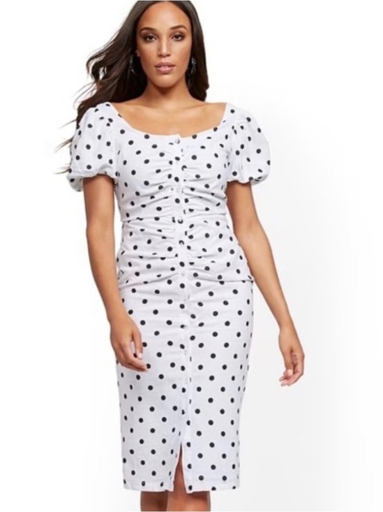 New York & Company Dresses & Skirts - NYC & Co black and white polka dot dress size small